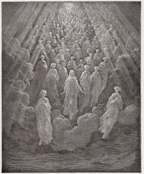 Paradiso, Canto 5: De menigte van talloze gloeiende zielen in het tweede rijk (Illustratie door Gustave Doré)