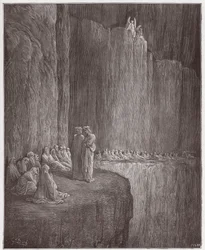 De Goddelijke Komedie (La Divina Commedia, La Divine Comedie), Purgatorio, Canto 13: Sapia reinigt zijn schuldige leven - door Dante Alighieri (1265-1321) - Illustratie door Gustave Doré (1832-1883)