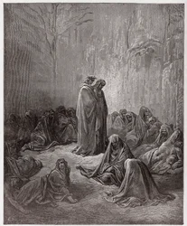 De Goddelijke Komedie, Purgatorio, Canto 13: De zielen van de afgunstigen - door Dante Alighieri (1265-1321) - Illustratie van Gustave Doré (1832-1883)