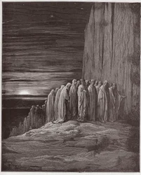 Purgatorio, Canto 18: De menigte van de luien (Illustratie door Gustave Doré)