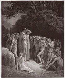 De Goddelijke Komedie, Purgatorio, Canto 23: De zielen van de gulzigen - door Dante Alighieri (1265-1321) - Illustratie door Gustave Doré (1832-1883)