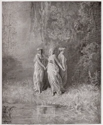 De Goddelijke Komedie (La Divina Commedia), Purgatorio, Canto 29: Liefdadigheid, Hoop en Geloof - door Dante Alighieri (1265-1321) - Illustratie door Gustave Doré (1832-1883)