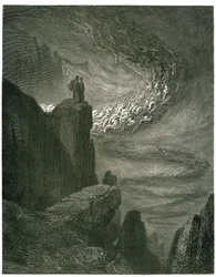 De hel van Dante Alighieri (de Goddelijke Komedie) geïllustreerd door Gustave Doré. Franse editie van 1861. 