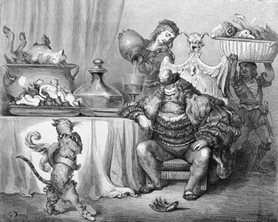 De Oger ontvangt de kat, illustratie voor 