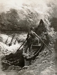 De zeeman, uit de Rime of the Ancient Mariner, gedicht door Samuel Taylor Coleridge, illustratie door Gustave Doré