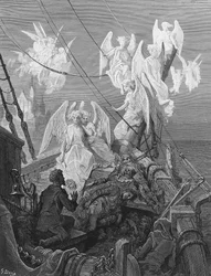 De zeeman ziet de groep engelachtige geesten, scène uit 