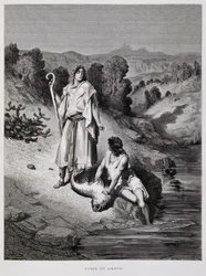 Tobias en de engel, Illustratie uit de Dore Bijbel