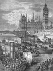 Westminster Trappen - Stoomschepen Vertrekken