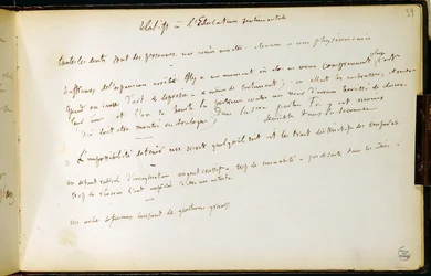 Folio 39 van het werkboek nr. 19 Manuscriptpagina van de concepten van Gustave Flaubert. Plannen voor sentimentele opvoeding. BHVP