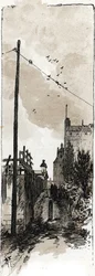 Steeg tussen de avenue de Versailles en de oever van de Seine, Auteuil, Parijs