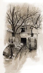 Ingang van de kelder van de Bercy-warehouses, Parijs