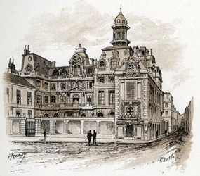 Uitzicht op het Hôtel de la Valette aan de quai des Célestins, Parijs