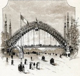 Uitzicht op de voetgangersbrug van Pont de l