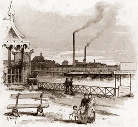 Uitzicht op de quai de Javel in Parijs, huidige quai André-Citroen