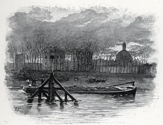 Uitzicht op de waterkraan van quai d