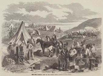 Het kamp van de 10e huzaren in de Krim