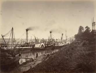Fête de S. A. Ismaïl Pacha aan boord van de boten van LL. A A. de prinsen, januari 1867, 1867