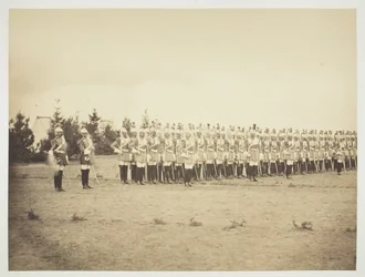 Zonder titel [soldaten op parade], 1857