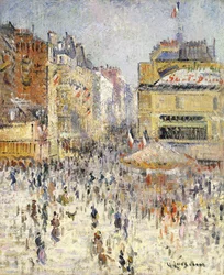 Bastille Dag op Rue de Clignancourt, Parijs