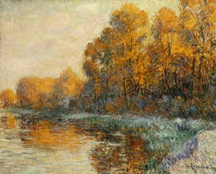 Oever van de Rivier in de Herfst