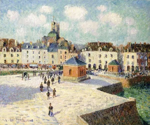 De kade van Dieppe in zonlicht, 1905