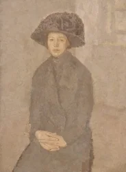 Jonge vrouw met een grote hoed, c.1917-25