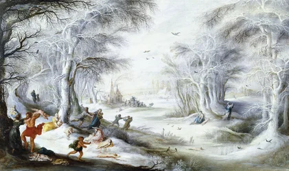 Een Winterlandschap met de Kindermoord