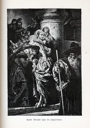 Mary Stuart naar de executie geleid, 1882