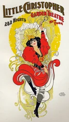 Cancan danseres, poster door H.A. Thomas voor een show in het Little Christopher Theater, New York