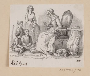 Illustratie voor "Grootmoeder" in H.C. Andersen, "Sprookjes en Verhalen", Deel 2