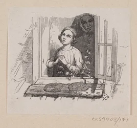 Illustratie voor "Vijf uit een Erwtenschil" in H.C. Andersen, "Sprookjes en Verhalen", Deel 2