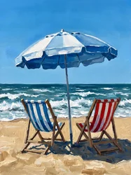 Zonnige strandstoelen