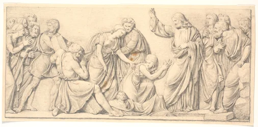 De opwekking van Lazarus. Studie voor afwijkend reliëf in de slotkapel