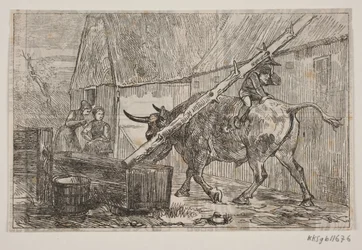 Nissen rijdt op de stier