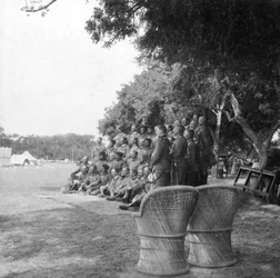 HM Amir, Lord Kitchener en staf, Agra, India, 1900s