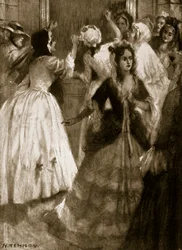 Dames die toegang eisen tot het Hogerhuis, 1758, illustratie uit Hutchinsons Verhaal van de Britse Natie, c.1923
