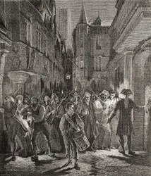 Parijs bewaakt door het volk, gegraveerd door Pannemaker-Ligny