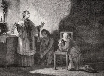 Lodewijk XVI (1754-93) in gebed voor zijn executie