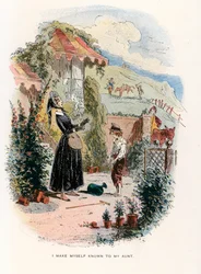 Illustratie voor David Copperfield (kleurenlitho)