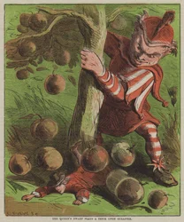 De dwerg van de koningin haalt een grap uit met Gulliver