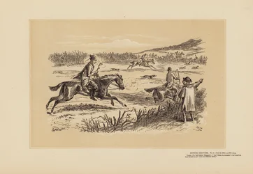 Jachtschetsen, Nr. 6, Over de heuvels en ver weg (gravure)