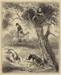 Dick Turpin opgejaagd door bloedhonden