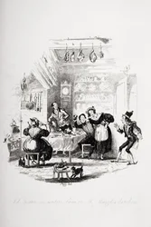 Job Trotter ontmoet Sam in de keuken van Mr. Muzzle, illustratie uit 
