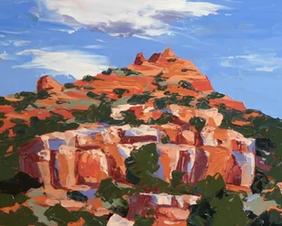 In kleur, Sedona, ca. 2024 (olieverf op masoniet)