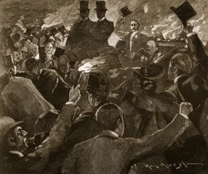 Mr Balfour in Dublin: fakkeloptocht, illustratie uit 