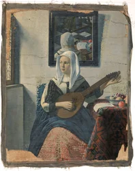 Vrouw spelend op een cittern