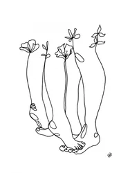 Blooming Feet - Lijntekening