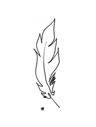 Minimalistische contourtekening van een veer