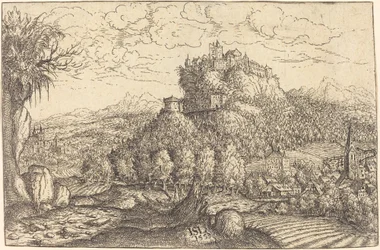 Landschap met een Kasteel in het Midden