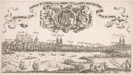 Panoramisch Uitzicht op Neurenberg: Middenstuk, 1552